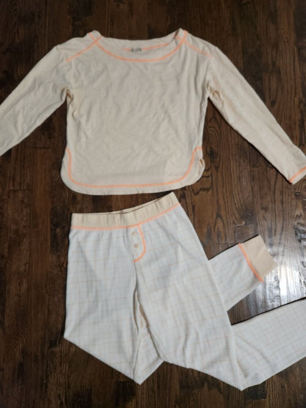 Free People Intimately Chill Evening pajama set ivory combo size XS/S